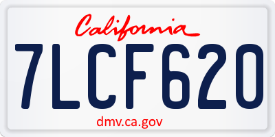 CA license plate 7LCF620