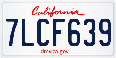 CA license plate 7LCF639