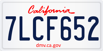 CA license plate 7LCF652