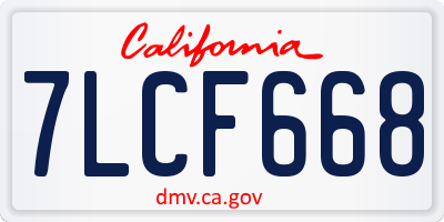 CA license plate 7LCF668