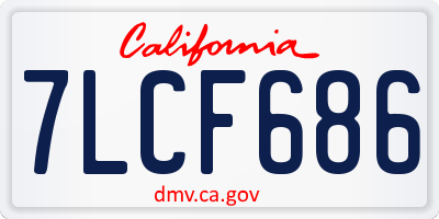 CA license plate 7LCF686