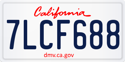 CA license plate 7LCF688