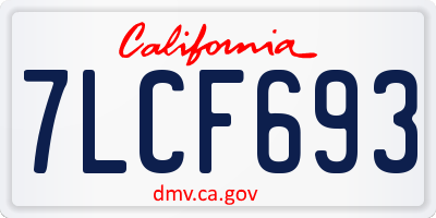 CA license plate 7LCF693