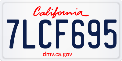 CA license plate 7LCF695