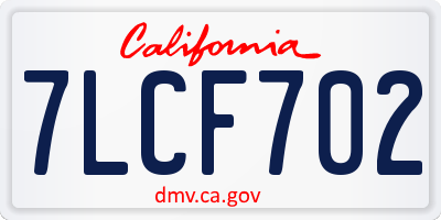 CA license plate 7LCF702