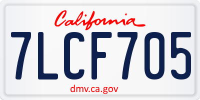 CA license plate 7LCF705