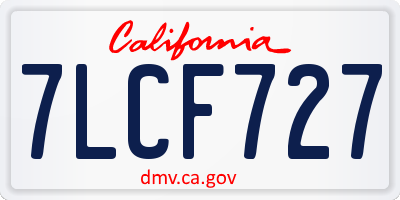 CA license plate 7LCF727