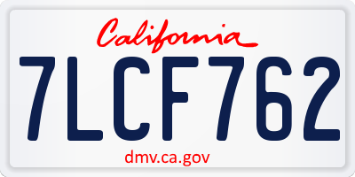 CA license plate 7LCF762