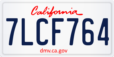CA license plate 7LCF764