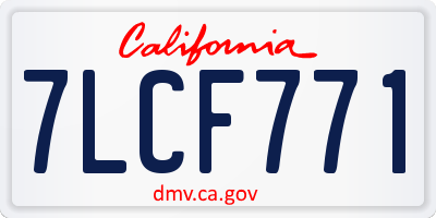 CA license plate 7LCF771