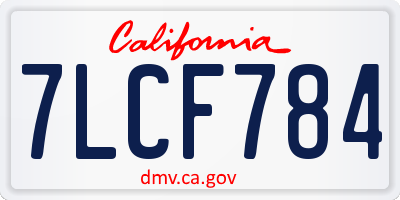 CA license plate 7LCF784