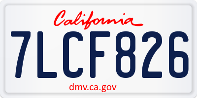 CA license plate 7LCF826