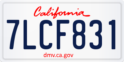 CA license plate 7LCF831