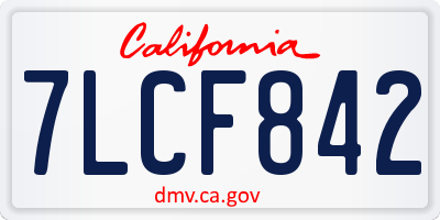 CA license plate 7LCF842