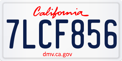CA license plate 7LCF856
