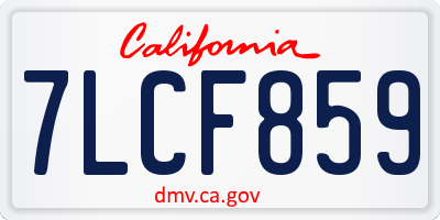 CA license plate 7LCF859