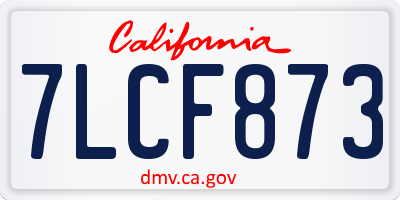 CA license plate 7LCF873
