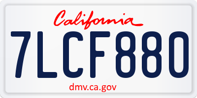 CA license plate 7LCF880