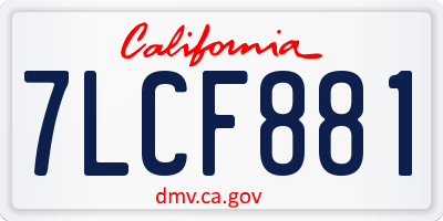 CA license plate 7LCF881