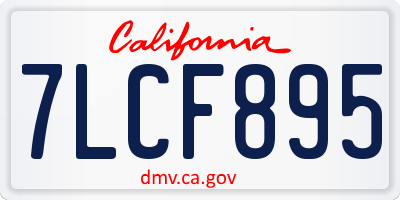 CA license plate 7LCF895