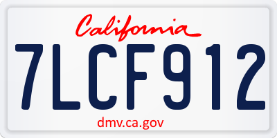 CA license plate 7LCF912