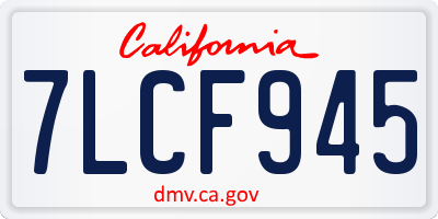 CA license plate 7LCF945