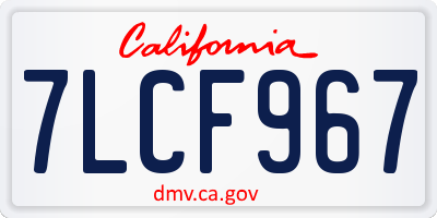 CA license plate 7LCF967