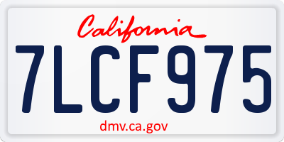 CA license plate 7LCF975