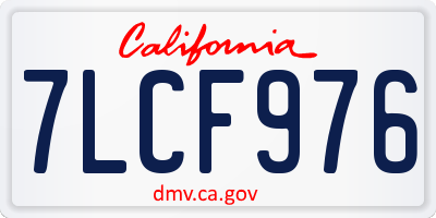 CA license plate 7LCF976