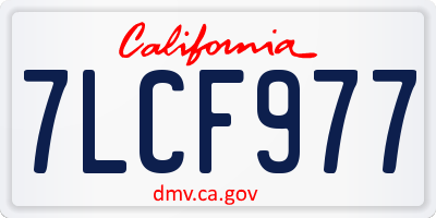 CA license plate 7LCF977