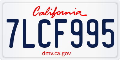 CA license plate 7LCF995