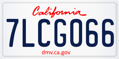 CA license plate 7LCG066
