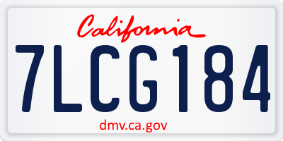CA license plate 7LCG184