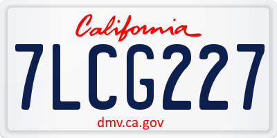 CA license plate 7LCG227