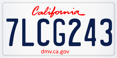 CA license plate 7LCG243
