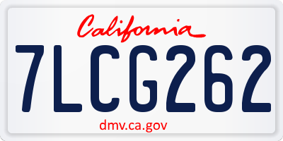 CA license plate 7LCG262