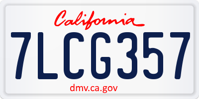 CA license plate 7LCG357