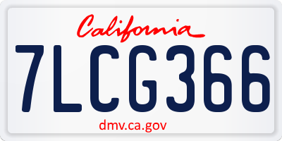 CA license plate 7LCG366