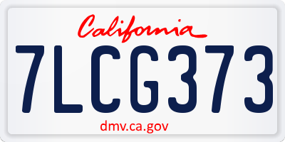 CA license plate 7LCG373