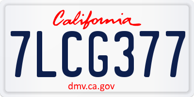 CA license plate 7LCG377