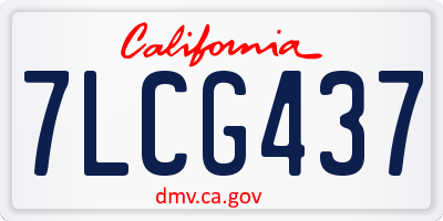 CA license plate 7LCG437
