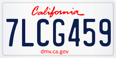 CA license plate 7LCG459