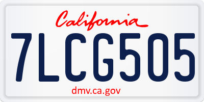 CA license plate 7LCG505