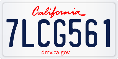 CA license plate 7LCG561