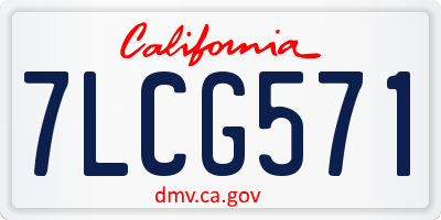 CA license plate 7LCG571