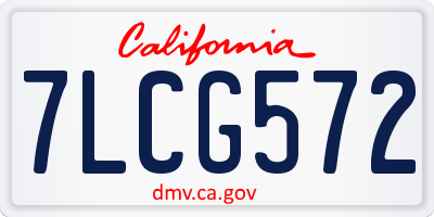 CA license plate 7LCG572