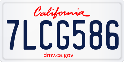 CA license plate 7LCG586