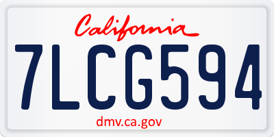 CA license plate 7LCG594
