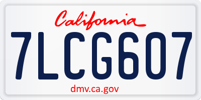 CA license plate 7LCG607