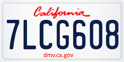 CA license plate 7LCG608